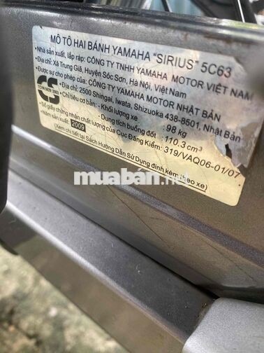 Yamaha Sirius 2009 biển 36 thanh hoá chính chủ