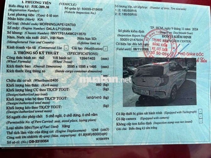 Kia Morning 2021 GT-Line 8888 km Vàng