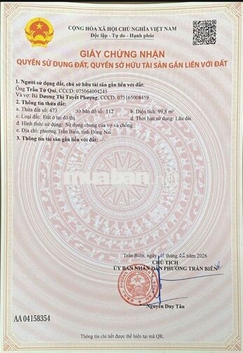 Định cư nước ngoài nên bán lại nhà gần Văn Miếu Trấn Biên. Giá 1ty850