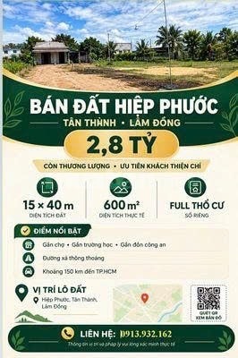 Kẹt Ngân Hàng Cần Bán Gấp Đất Chính Chủ Có Thổ Cư 15x40 2.8 Tỷ Còn TL