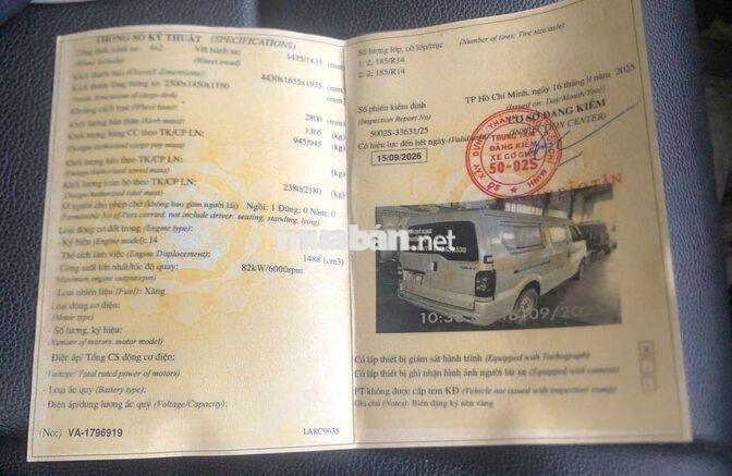 Xe tải van Teraco Van V 2022 Bạc