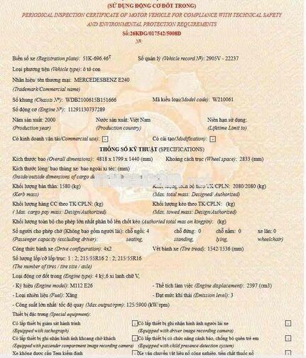 Mer E240 2000 Chính Chủ.BSTP