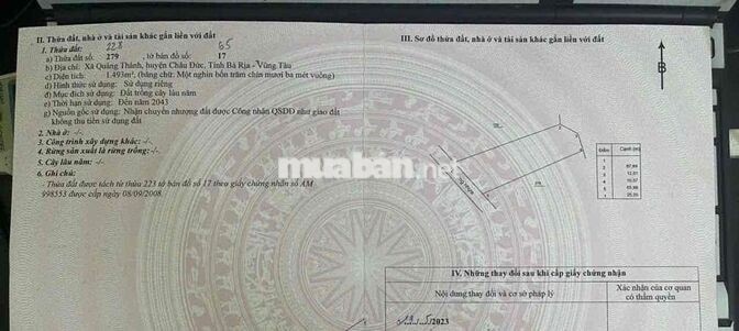 47.5 m mặt tiền đường nhựa 6m đã phân 2 lô 25m, 22,5m