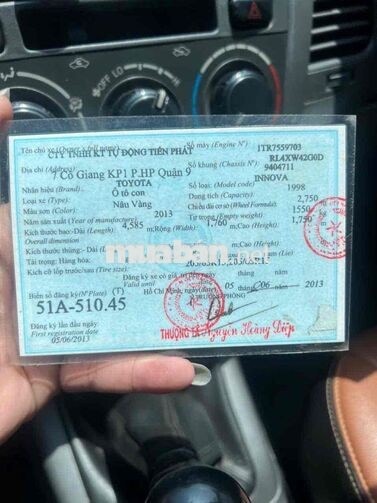 Toyota Innova 2013 8 chỗ Nâu vàng bản E ko taxi