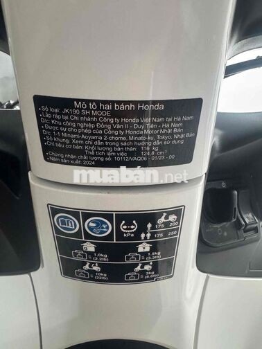 Honda SH Mode 2024 3.600Km màu Trắng Mới Tinh