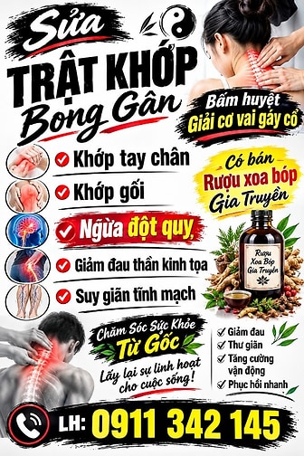 xoa bóp bấm huyệt, sửa trật khớp bong gân