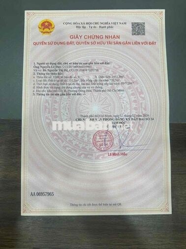 bán lô đất ngang 45 m gần siêu thị bigc ( go) dĩ an sát đường Lớn