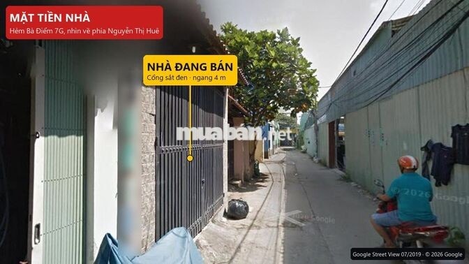 Bán nhà hẻm xe tải Bà Điểm 91,5m² đất ở, sổ riêng, gần bến xe An Sương