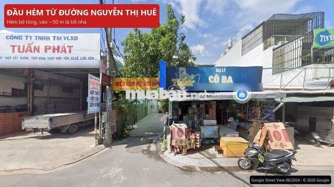 Bán nhà hẻm xe tải Bà Điểm 91,5m² đất ở, sổ riêng, gần bến xe An Sương