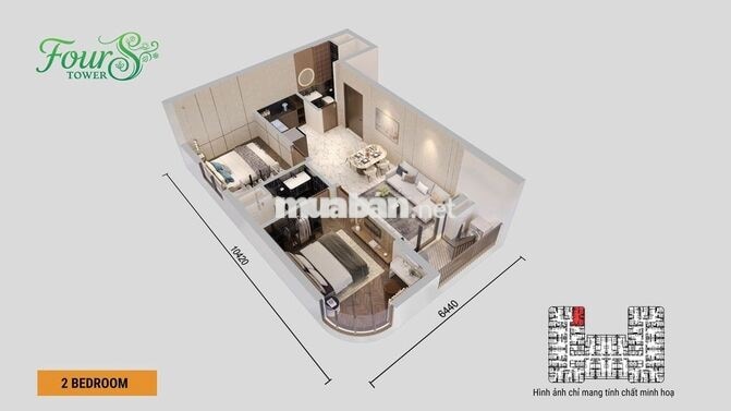 🔥 GIẢM THÊM 75 TRIỆU - CĂN GÓC 2PN VIEW BIỂN F2 FOURS TOWER