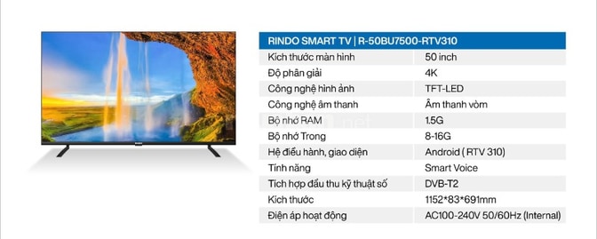 TV RINDO 55IN GIỌNG NÓI GIÁ RẺ HỦY DIỆT