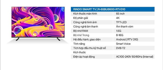 TV RINDO 55IN GIỌNG NÓI GIÁ RẺ HỦY DIỆT