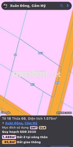 Chính chủ kẹt tiền bán nhanh 1575m2 Xuân Đông - Cẩm Mỹ.