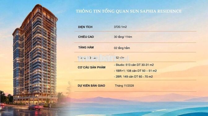 SAPHIA RESIDENCE CĂN HỘ BIỂN CAO CẤP - BOOKING GIỮ CHỖ 50TR/VỊ TRÍ