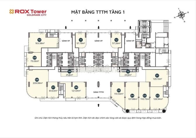 Cho thuê mặt bằng kinh doanh Rox tower