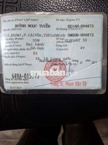 SYM Elegant 50 2013 Đỏ đen