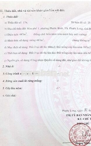 Kẹt tiền cần bán đất thổ cư tại Phước Long