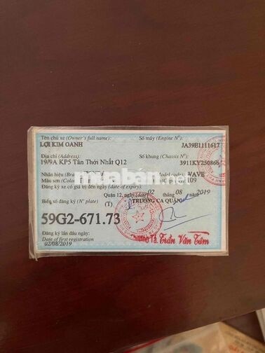 wave A trắng 110/2019, chât xe đẹp, bstp chính chủ