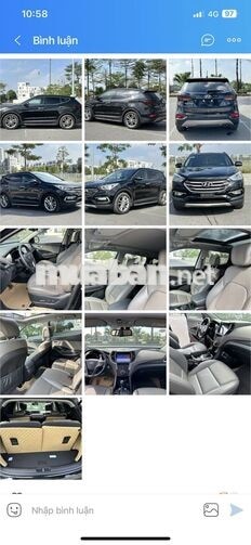 Hyundai Santafe 2017 2.4L Full Xăng Đen