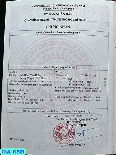 BÁN NHÀ MẶT TIỀN KINH DOANH : ĐƯỜNG LÊ VĂN DUYỆT - P. 3 - Q.BÌNH THẠNH