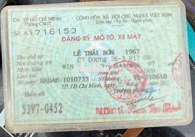 Honda Win indonesia 53V7.0452 giao lưu xe bù trừ