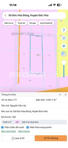 Bán đất 1 sẹc 823D, giáp ranh HCM , DT lớn, view thoáng, 1647m2