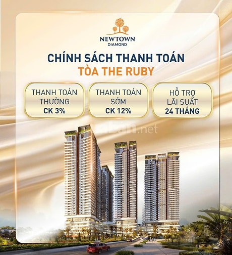 3 tỷ 2 sở hữu ngay căn hộ mặt biển Đà Nẵng . Newtown Diamond tòa R đẹp