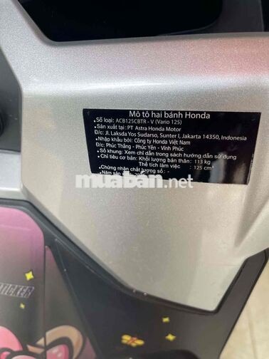 Honda Vario 125 2025 Đủ đồ Chính chủ ký giấy