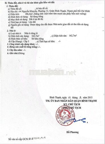 HÀNG HIẾM BÌNH THẠNH – MT NGUYỄN KHUYẾN NGANG 13,8M –  186,4M² – 26 TỶ