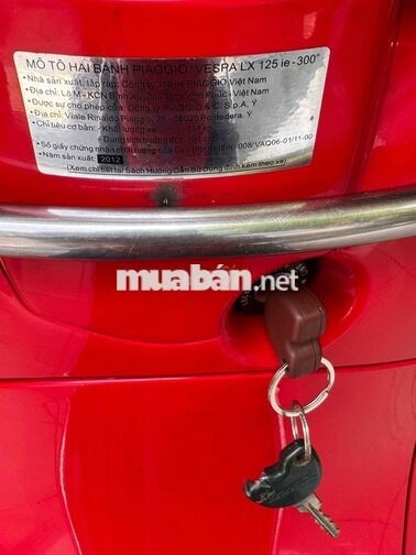 BÁN PIAGGIO VESPA LX-ie 125/2012 TRÙM MỀN,BSTP