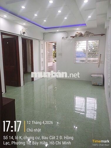 Chung cư Bàu Cát II, 2,59 tỷ, 55 m2, Thang bộ lầu thấp.