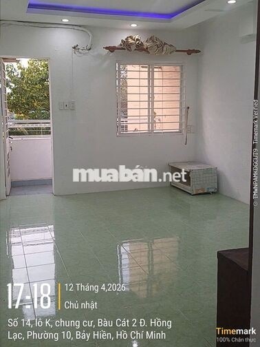 Chung cư Bàu Cát II, 2,59 tỷ, 55 m2, Thang bộ lầu thấp.