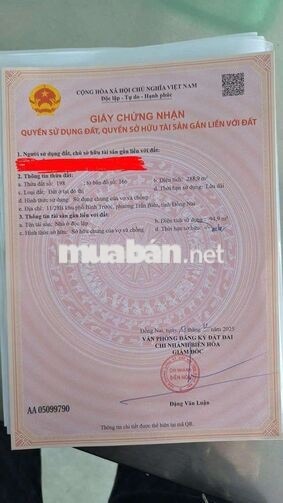 Chính chủ 2 thửa Đất ở đô thị phường Trấn Biên