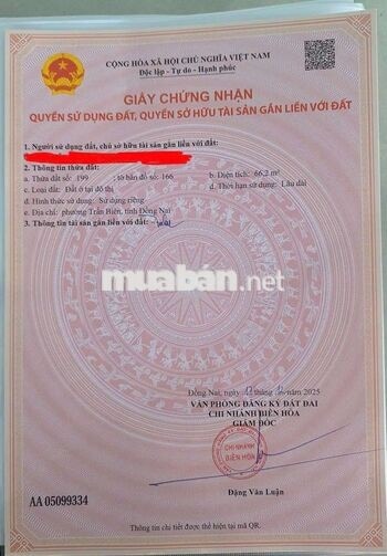 Chính chủ 2 thửa Đất ở đô thị phường Trấn Biên