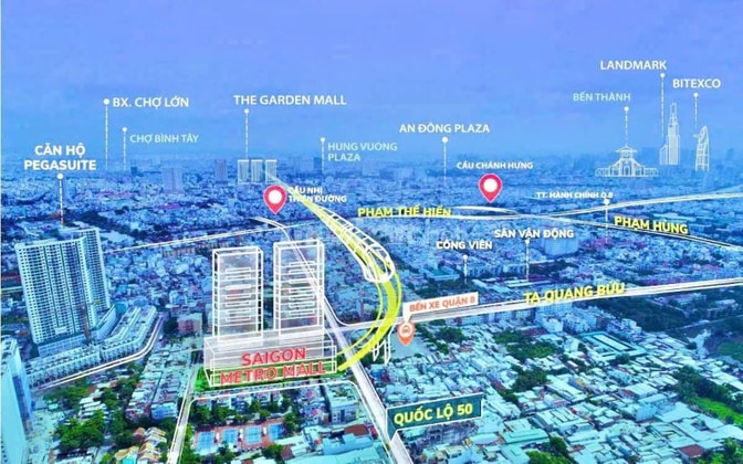 Giảm giá bán nhanh CC Saigon Skyview Q8,2PN,2WC,75m2,chênh nhẹ,mát,đẹp