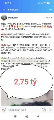 Hẻm xe hơi,2 tầng 50M2, chỉ 2,x tỷ Giáp Gò Vấp 