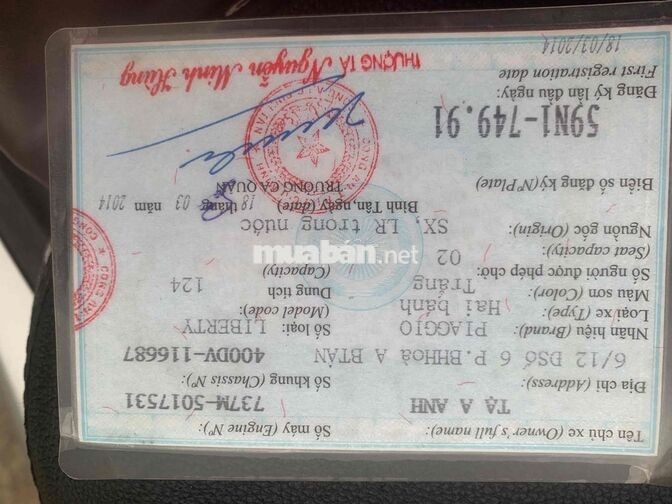 Piaggio Liberty 125 2014 màu trắng