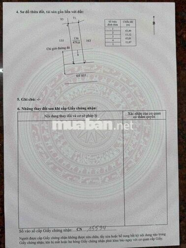 NỀN THỔ CƯ MẶT TIỀN XÃ MỸ LỘC 835A