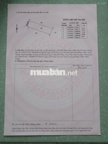 Chính chủ bán đất gần UBND P. Mũi Né, 1,5 tỷ(thương lượng)