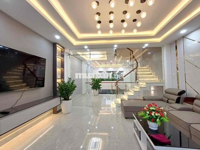 NHÀ MỚI ĐẸP ( FULL NỘI THẤT ) TRỆT LỬNG 3 LẦU 4PN 5WC. ĐƯỜNG 8M