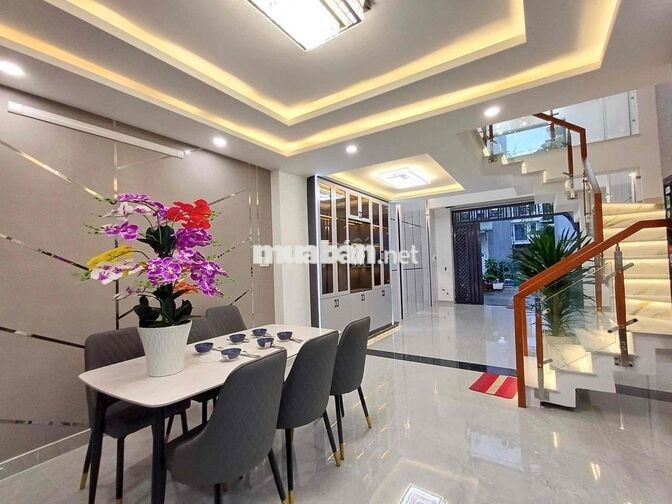 NHÀ MỚI ĐẸP ( FULL NỘI THẤT ) TRỆT LỬNG 3 LẦU 4PN 5WC. ĐƯỜNG 8M