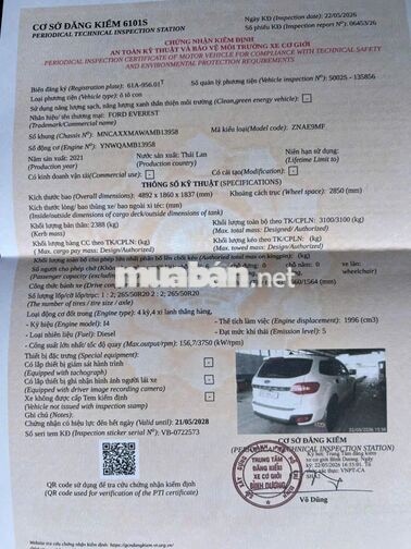 Ford Everest 2021 Titanium Trắng, 2 cầu, 820tr