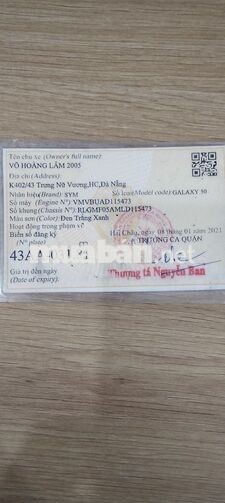 SYM Galaxy 50cc màu Xanh Đen trắng