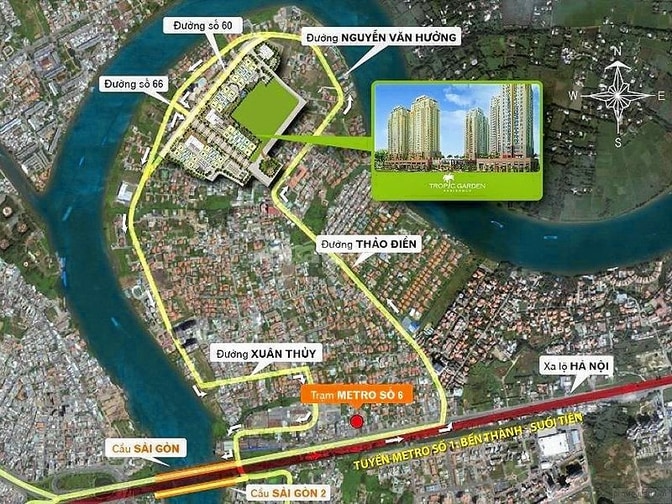 Bán Căn hộ Tropic Garden 3PN, tầng cao, view Landmark 81 101m2