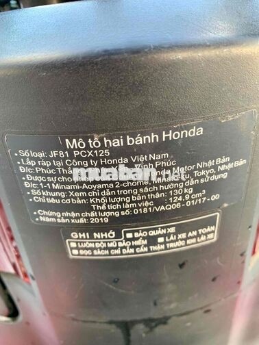 PCX 125 Khoá Smart Key 2019 BSTP Chính Chủ Giá Tốt