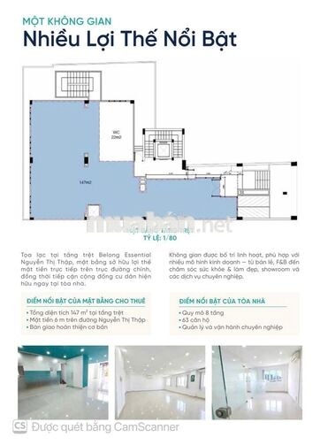 Công ty chính chủ cho thuê Mặt bằng 175 Nguyên Thị Thập - Phí MG đủ