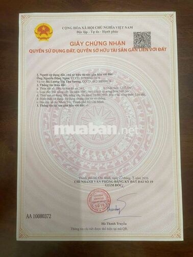 Mảnh vườn trong mơ 2 mặt tiền giáp suối Hố Bò, xã Phú Mỹ Hưng