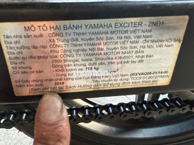 Yamaha Exciter 150 2018 xám