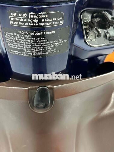 Honda Vision 2018 110cc màu Xanh Bstp