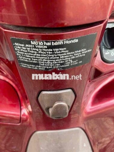 Honda Vision 2022 màu Đỏ